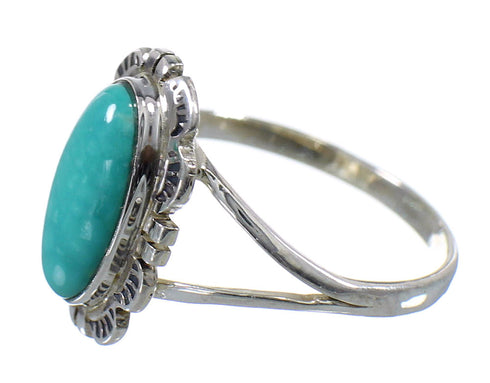 Genuine Sterling Silver Turquoise Jewelry Ring Size 5-1/2 FX93018